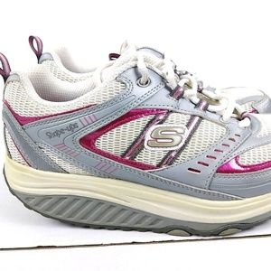 SKECHERS Gray Pink SHAPE UPS Toning Walking Shoes